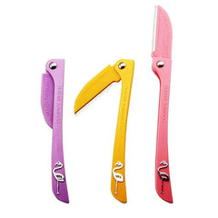 Pack of 3 Feather Flamingo Facial Razor for Face Eyebrows & Body shaving Facial Touch-up Razor